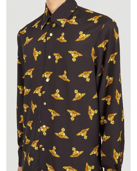 Vivienne Westwood Brown All-Over Orb-Print Shirt for men