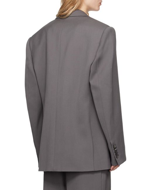 Wardrobe NYC Gray Single-Breasted Blazer