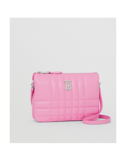 Burberry Pink Lola Quilted Pouch Bag