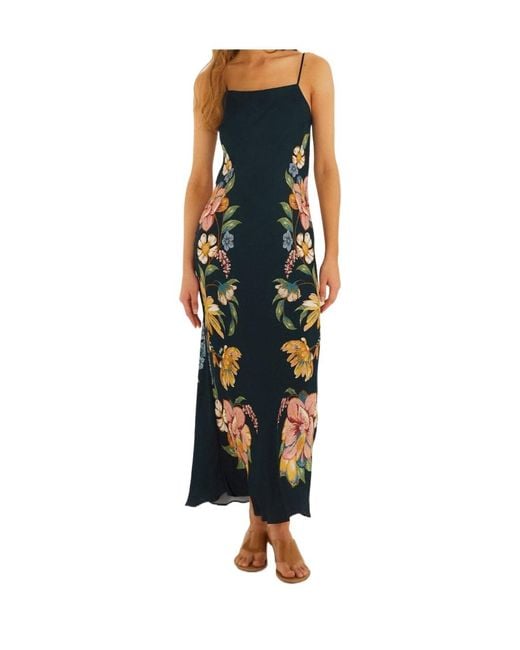 Farm Rio Blue Maira Floral Maxi Dress