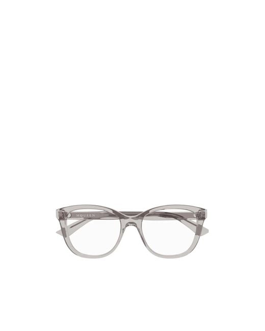 McQueen White Eyewear Square Frame Glasses