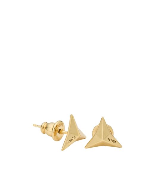 Fendi Metallic Sign Stud Earrings