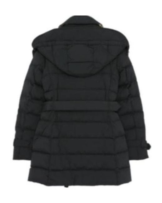 Burberry Black Double Breasted Belted Down Coat