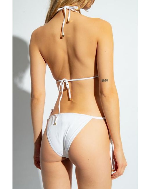 Dolce & Gabbana White Triangle-Cup Bikini Top