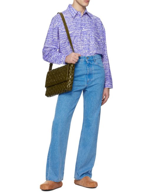 Marni Blue Logo Patch Straight Leg Jeans for men