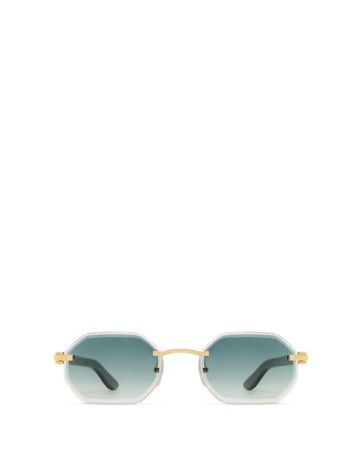 Cartier Green Geometric Frame Sunglasses
