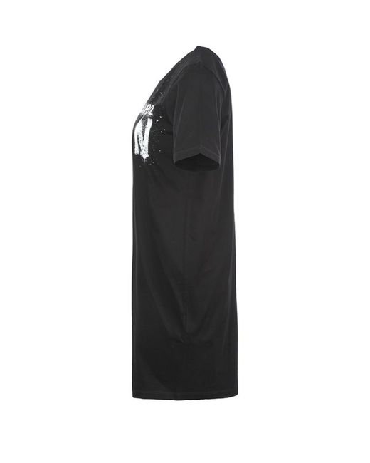 DSquared² Black Icon Spray Printed Mini T-Shirt Dress