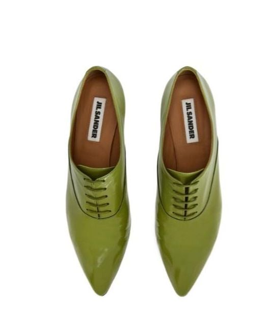 Jil Sander Green Lace-Up Shoe