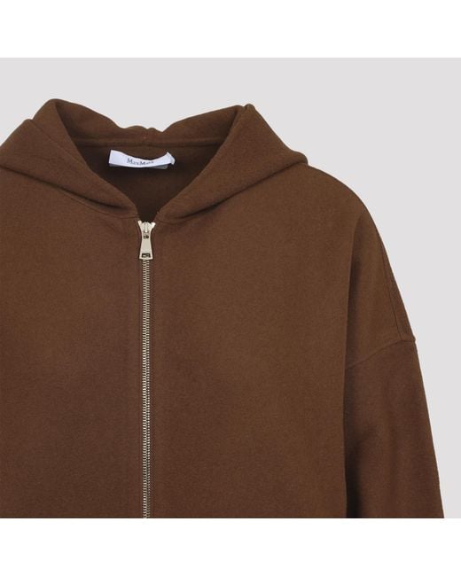 Max Mara Brown Etuania Zip-Up Hoodie