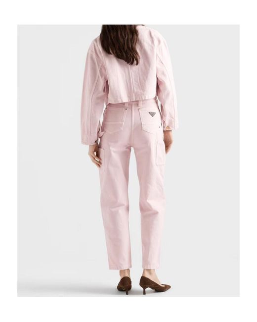 Prada Pink Button-Up Cropped Jacket
