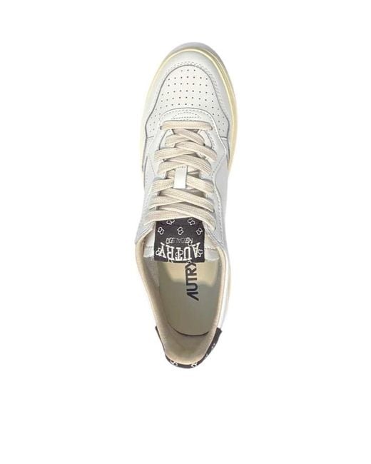 Autry White Lace-Up Low-Top Sneakers for men
