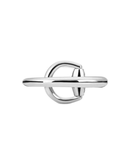 Gucci White Horsebit Diamond 18K Ring