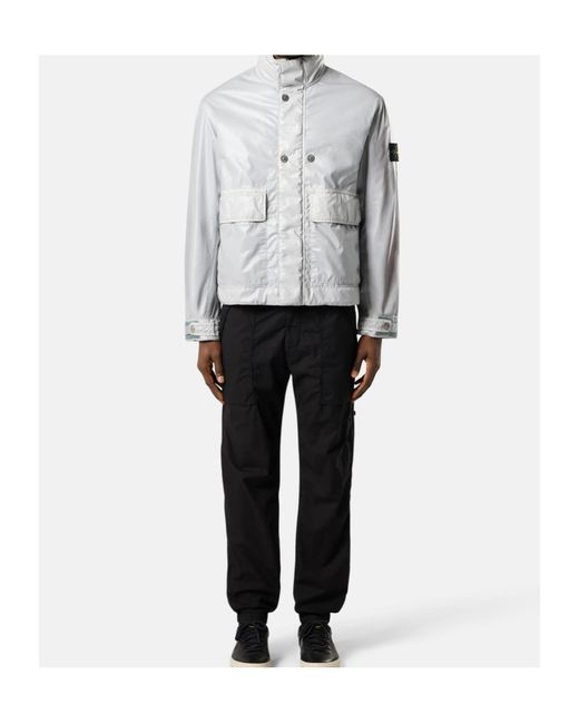 Stone Island White Compass-Badge Jacket for men