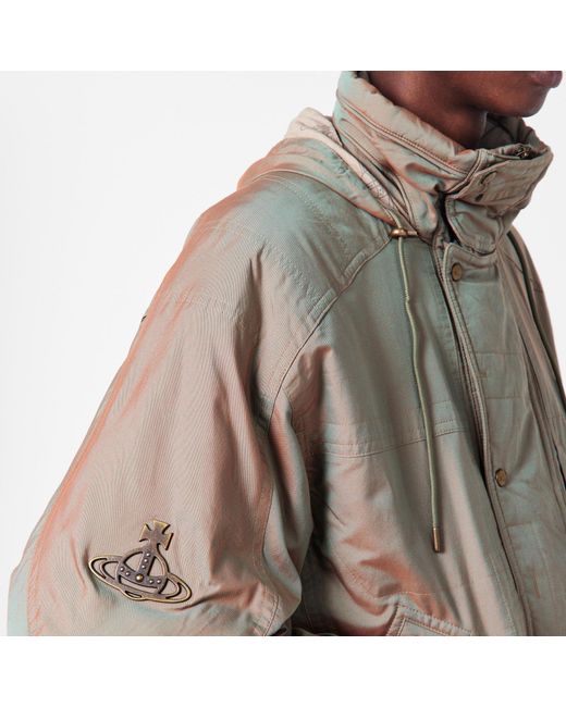 Vivienne Westwood Gray Iridescent Gradient Hooded Jacket for men