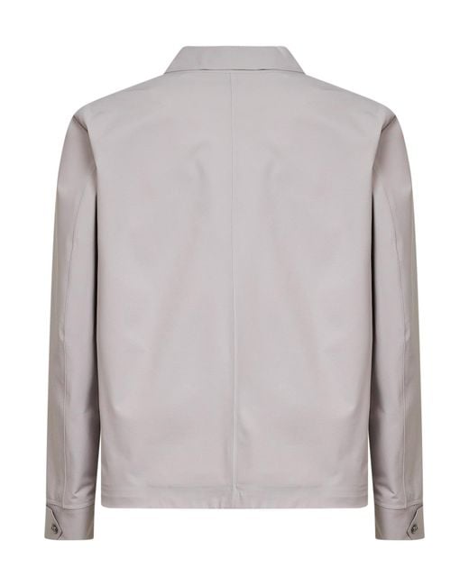 Herno Gray Long-Sleeved Buttoned Shirt for men