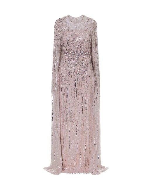 Jenny Packham Purple Sequined Tulle Gown