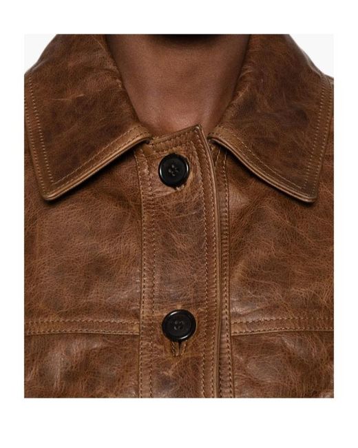 Nili Lotan Brown Long-Sleeve Leather Jacket