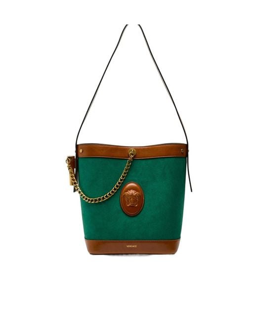 Versace Green Chain Bucket Bag