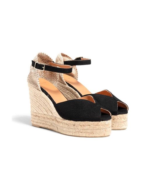 Castaner Metallic Castañer Bianca Peep-Toe Wedge Sandals