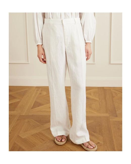 Polo Ralph Lauren White Straight Relaxed Trousers