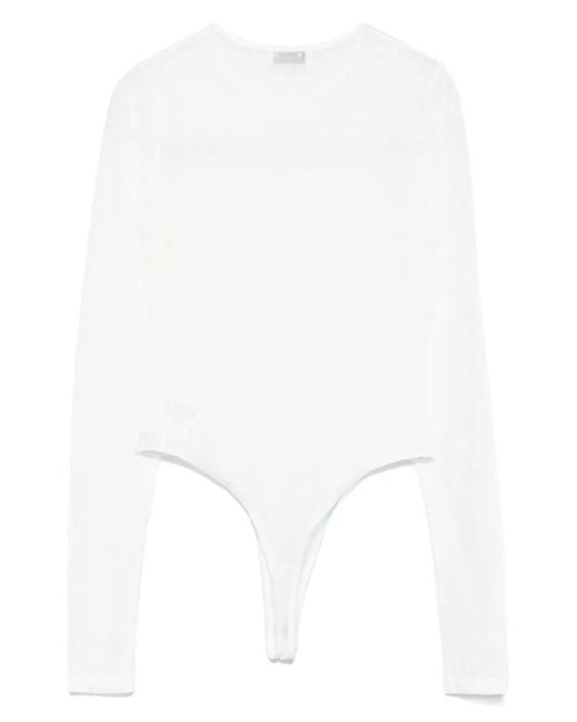 Wardrobe NYC White Polka-Dot Bodysuit