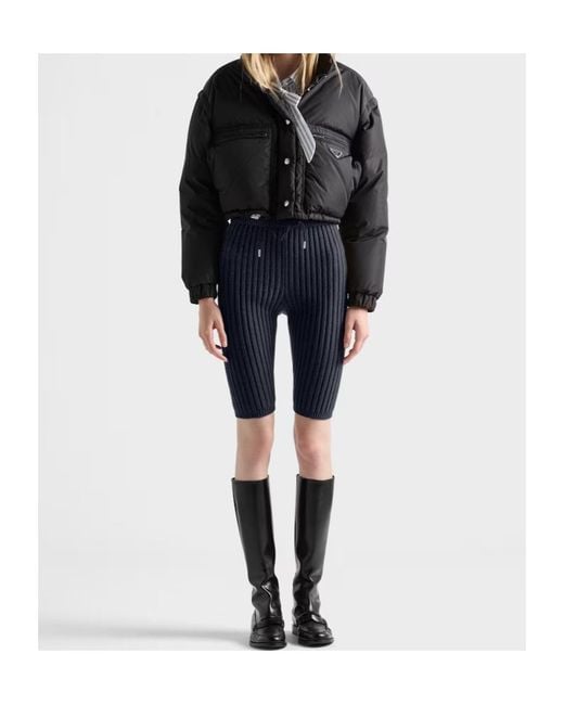 Prada Black Triangle-Logo Button-Up Jacket