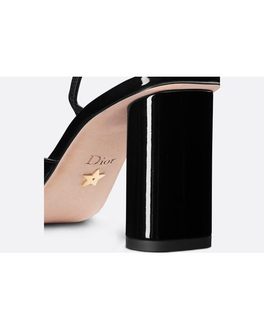 Dior Black Christian Logo Plaque Round Toe Pumps