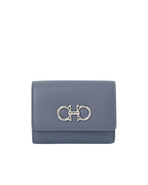 Ferragamo Blue Trifold Wallet