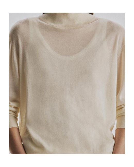 The Row White Orly High-Neck Sweater