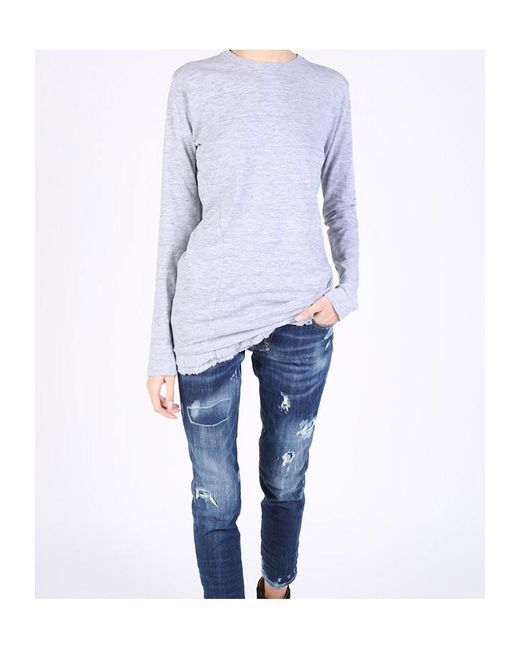 DSquared² Blue Long Sleeve Round Neck T-Shirt