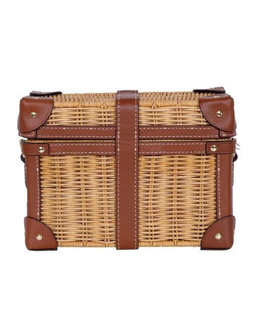 Ralph Lauren Brown Leather-Trim Shoulder Bag