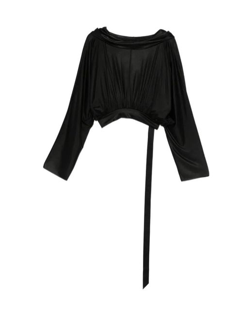Rick Owens Black Long-Sleeve Hoodie