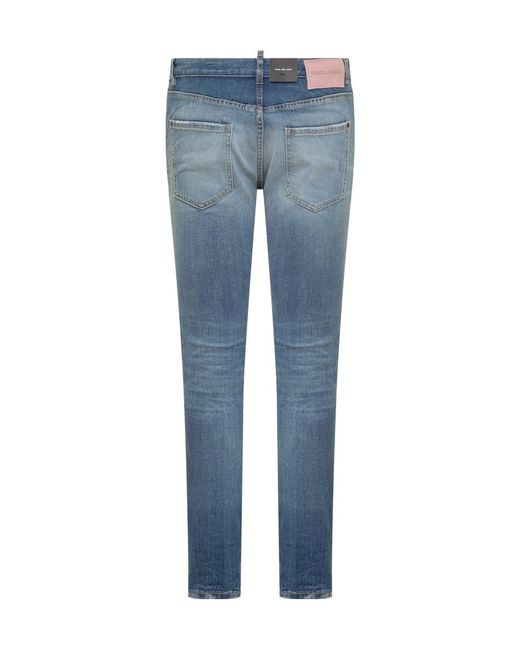 DSquared² Blue Tapered Leg Distressed Jeans