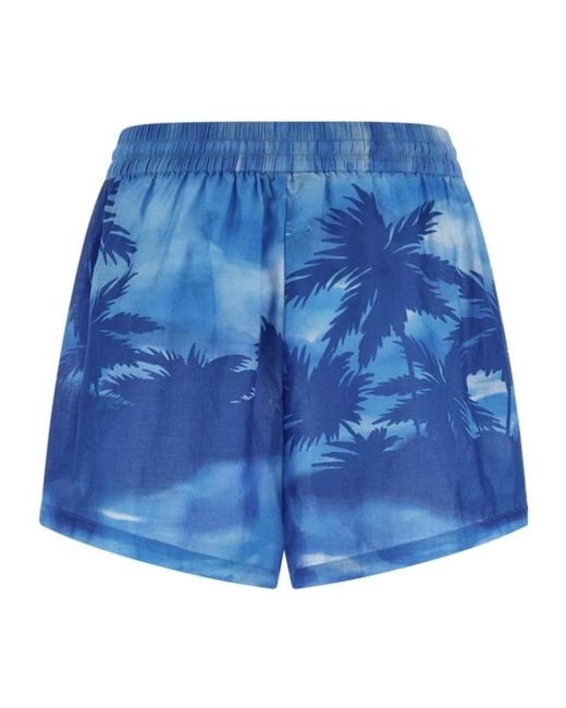 Polo Ralph Lauren Blue Palm Cotton Shirt And Shorts Set