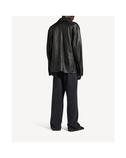 Balenciaga Black Collared Button-Up Jacket for men
