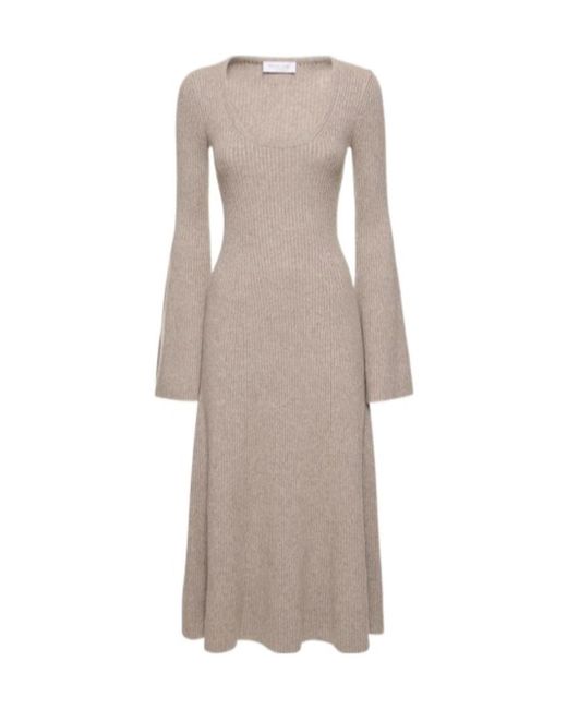 Michael Kors Natural Cashmere Knitted Mid-Length Dress