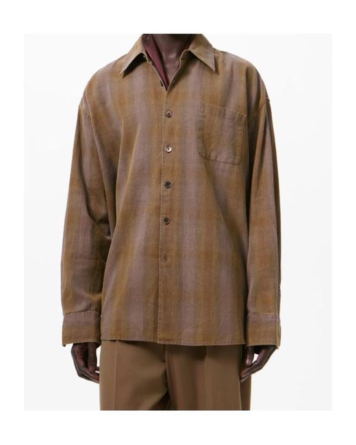 Our Legacy Brown Borrowed Oversized Check Shirt for men