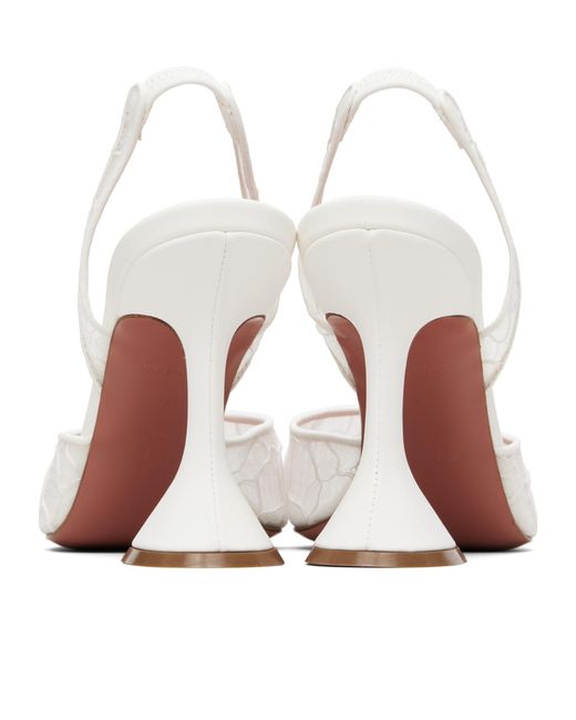 AMINA MUADDI White Holli Lace Sling 95 Pointed-Toe High-Heeled Sandals
