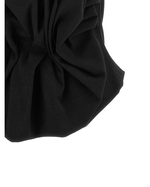 Magda Butrym Black Minimal Off-Shoulder Bustier