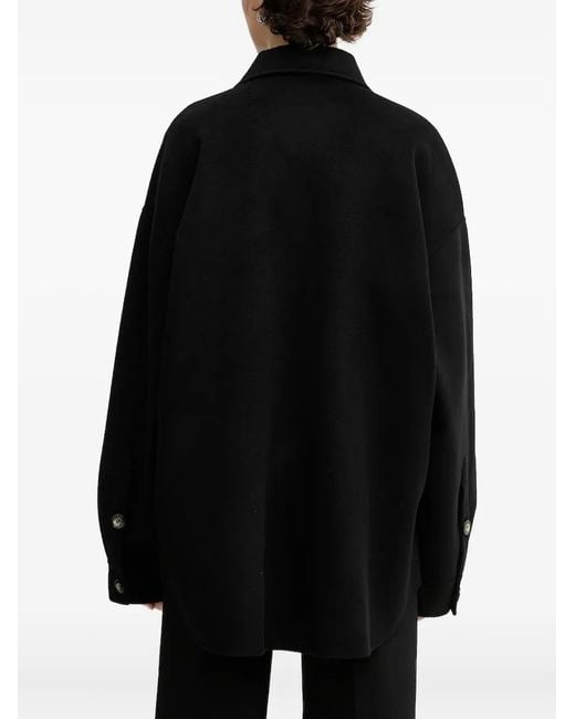 Nanushka Black Button-Fastening Shirt Jacket