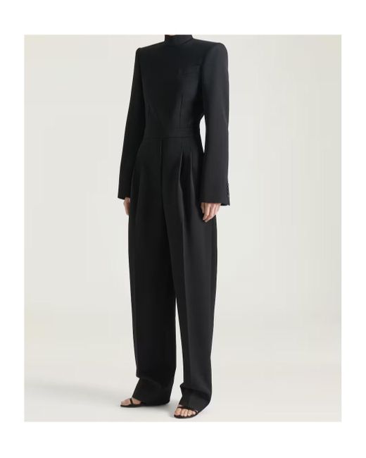 Givenchy Black Long-Sleeve Backless Jumpsuit