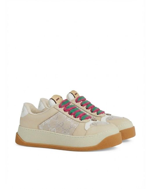 Gucci Gray Gg Screener Low-Top Trainers