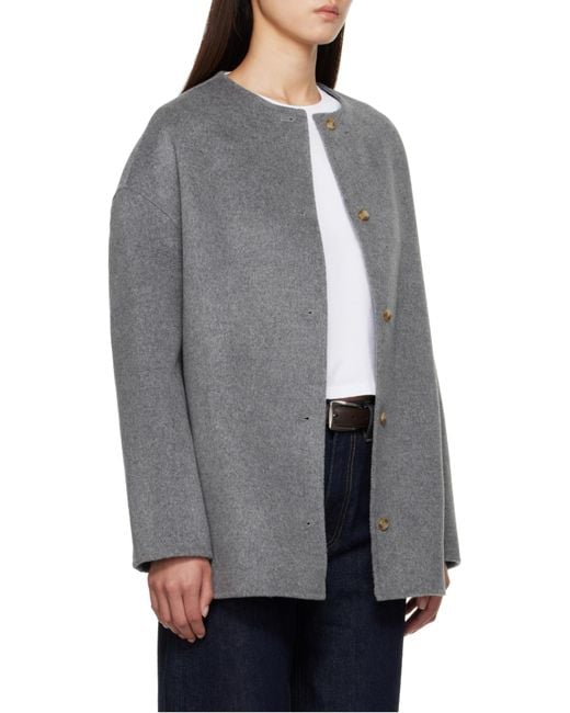 Loulou de Saison Gray Dunne Single-Breasted Coat