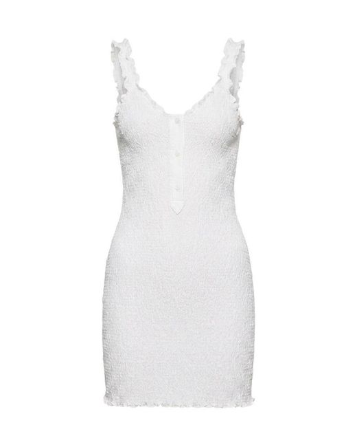 Alexander Wang White Suspender Three-Button Dress