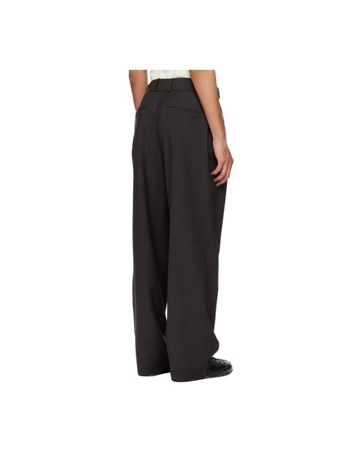 Kiko Kostadinov Black Minna Smocked Wide-Leg Pants for men