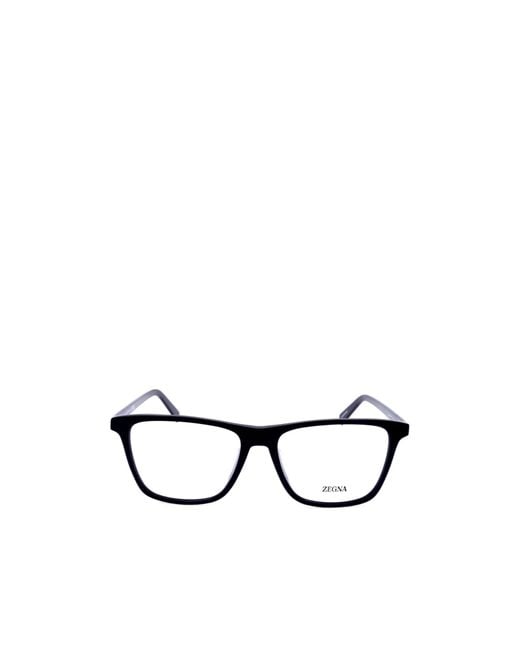 Zegna White Rectangle-Frame Glasses for men