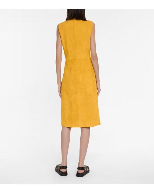 Joseph Yellow V-Neck Zipper Dress