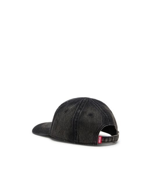 DIESEL Black C-Enic Frayed Detailed Denim Cap for men