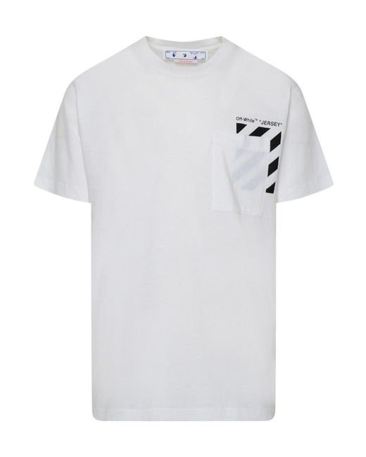 Off-White c/o Virgil Abloh White Logo Printed Crewneck T-Shirt for men
