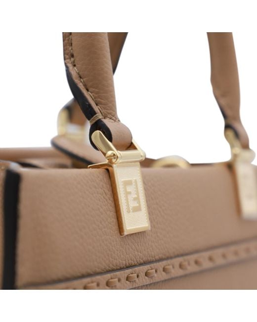 Fendi Green Sunshine Lace-Up Logo Small Top Handle Bag